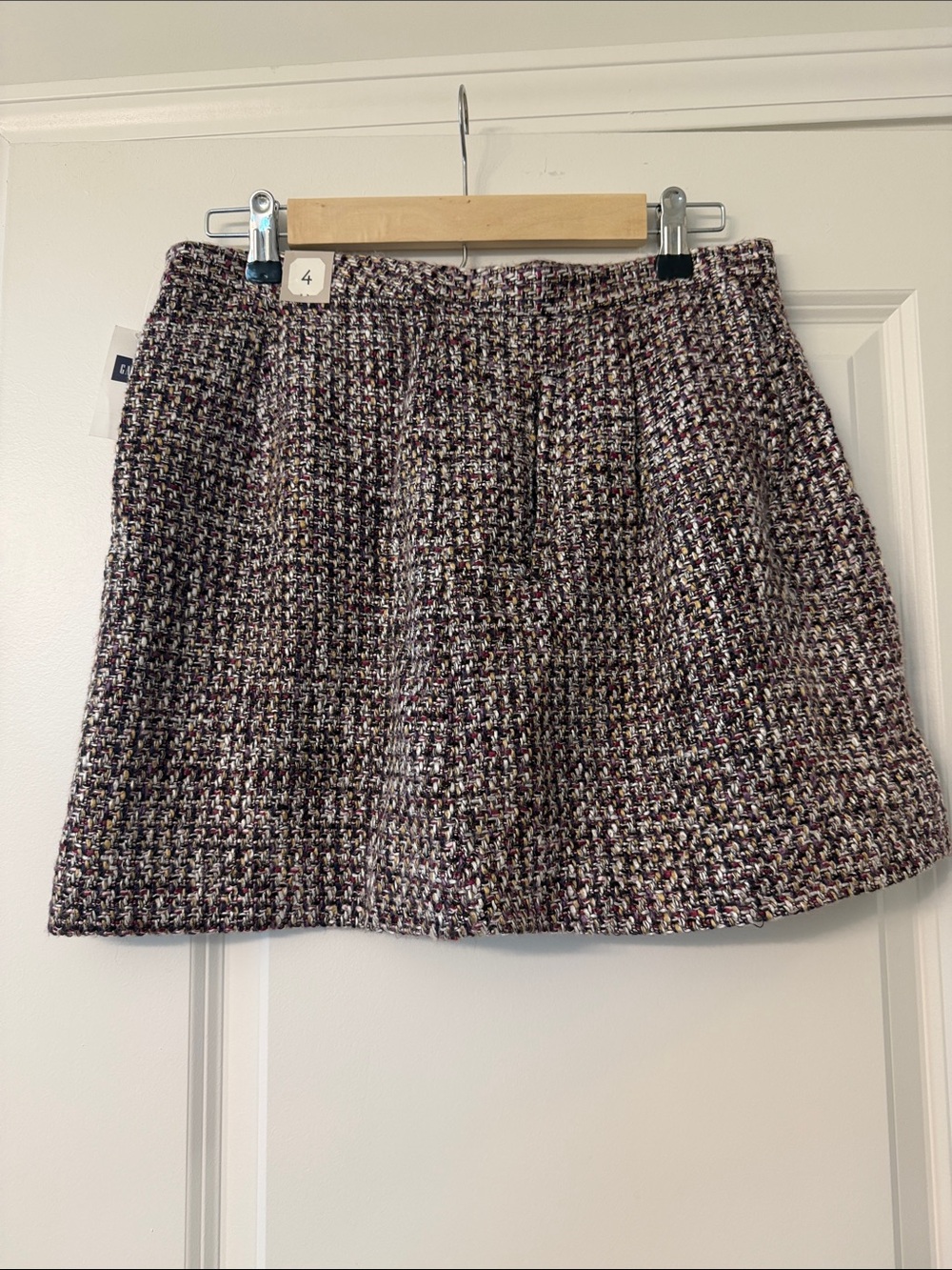 GAP Tweed A-Line Mini Skirt - Black, White, Purple